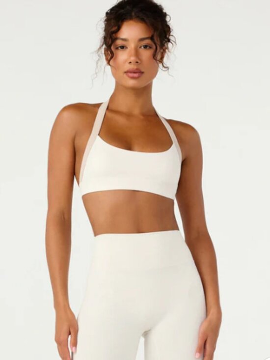 Crop Shop Boutique Tops - CSB Crop Shop Boutique Form Alani Crop Top Womens Small Two Tone Vanilla NEW